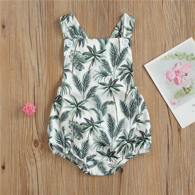 Rainbow Baby Summer Palm Tree Rompers