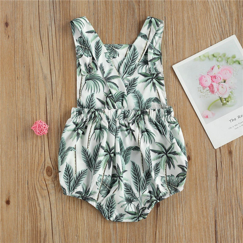 Rainbow Baby Summer Palm Tree Rompers