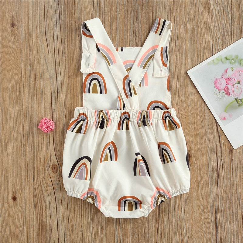 Rainbow Baby Summer Palm Tree Rompers