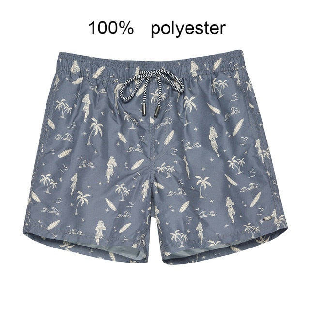 Mens Tropical Shorts Swim Trunks Quick Dry