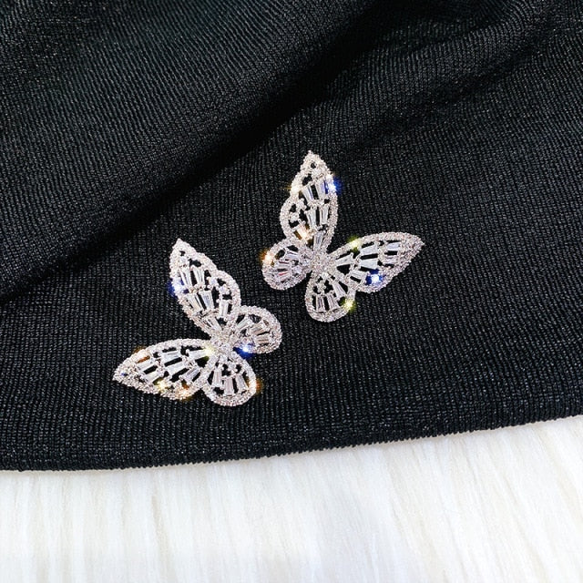 Crystal Butterfly Adjustable Bracelet & Rings