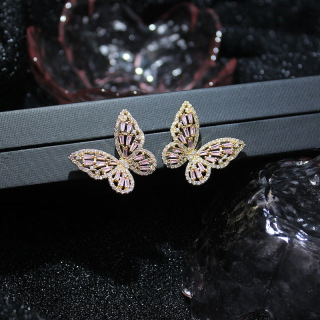 Crystal Butterfly Adjustable Bracelet & Rings