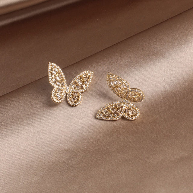 Crystal Butterfly Adjustable Bracelet & Rings