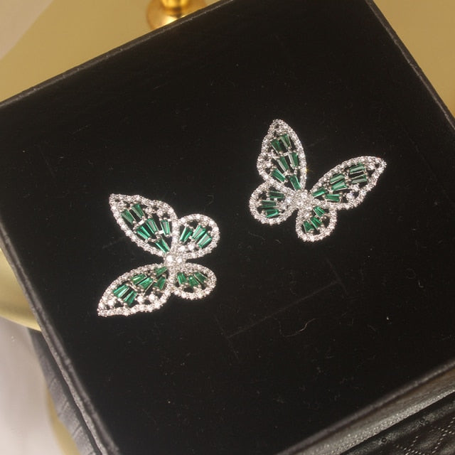 Crystal Butterfly Adjustable Bracelet & Rings