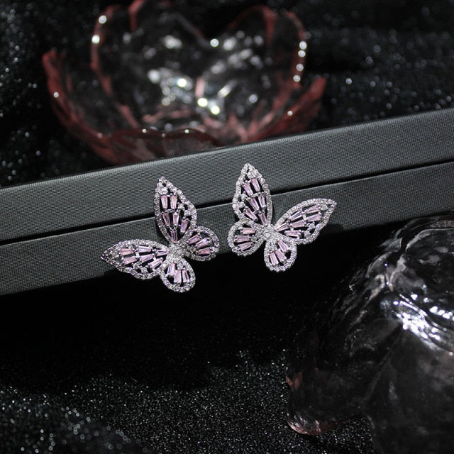 Crystal Butterfly Adjustable Bracelet & Rings