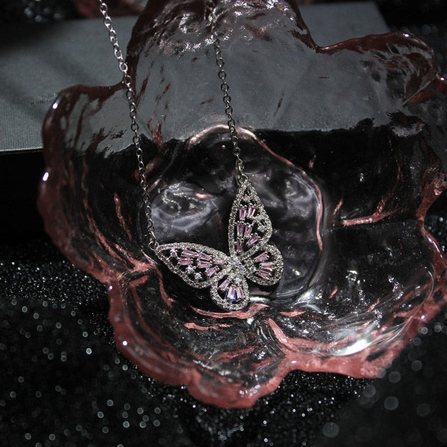 Crystal Butterfly Adjustable Bracelet & Rings