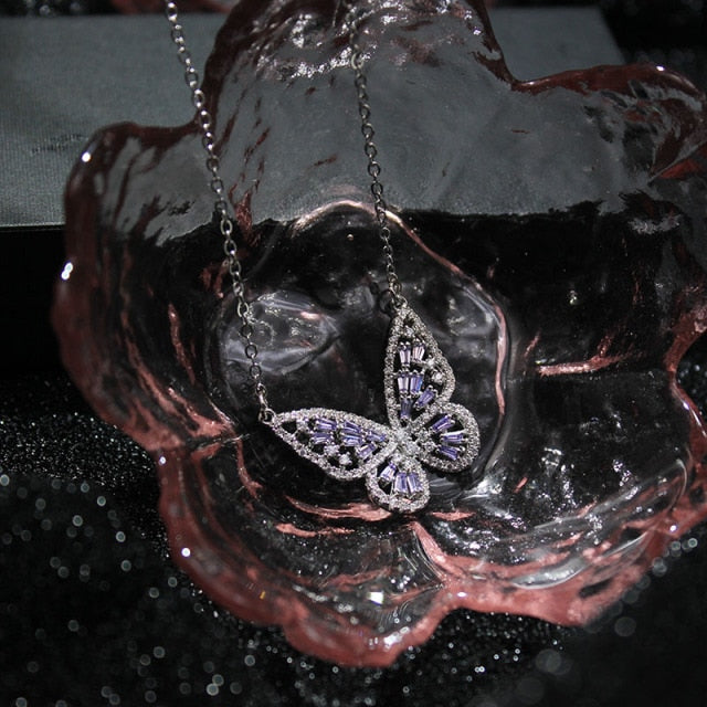Crystal Butterfly Adjustable Bracelet & Rings