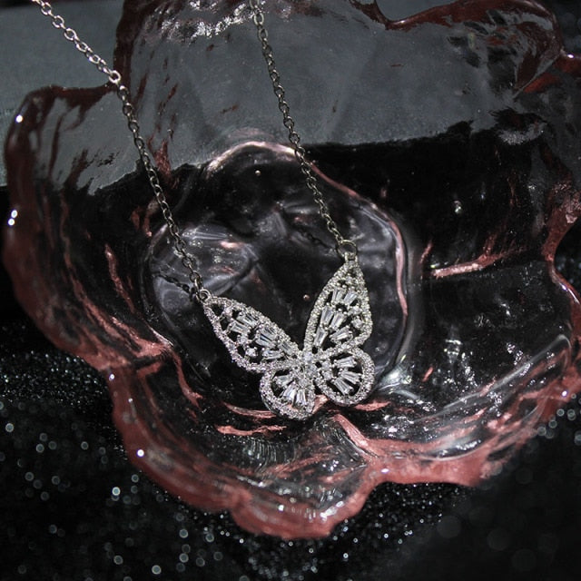 Crystal Butterfly Adjustable Bracelet & Rings