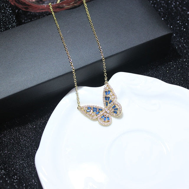 Crystal Butterfly Adjustable Bracelet & Rings