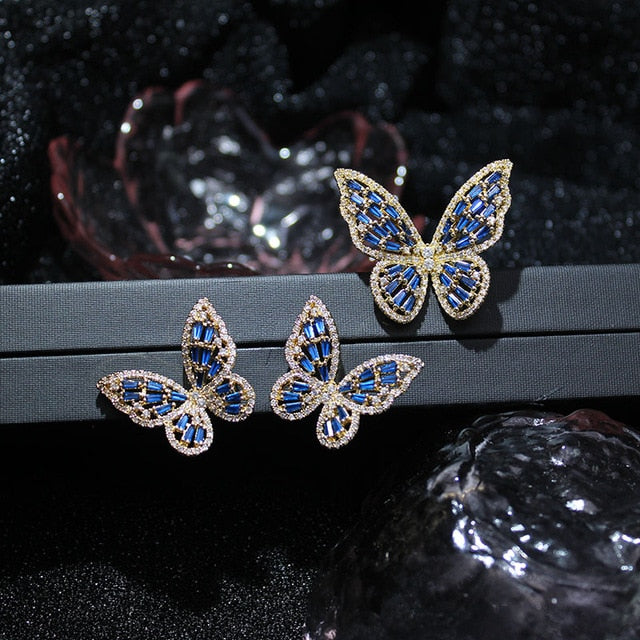 Crystal Butterfly Adjustable Bracelet & Rings