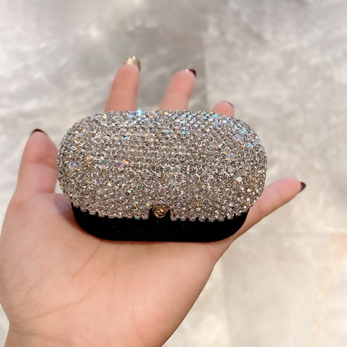 Sparkly Crystals Ring Earrings Necklace Box Holder