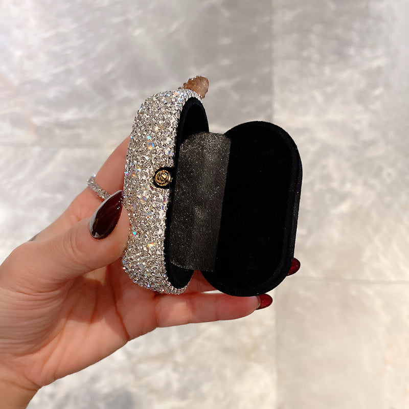 Sparkly Crystals Ring Earrings Necklace Box Holder