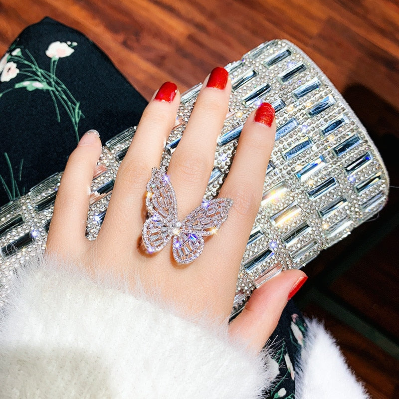 Luxury Crystal Butterfly Ring
