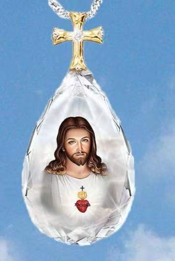 Jesus Christ Cross Teardrop Necklace