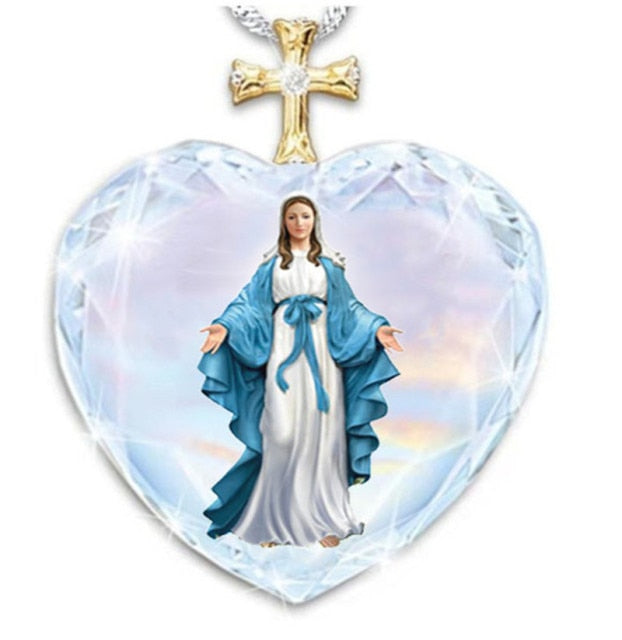 Jesus Christ Cross Teardrop Necklace