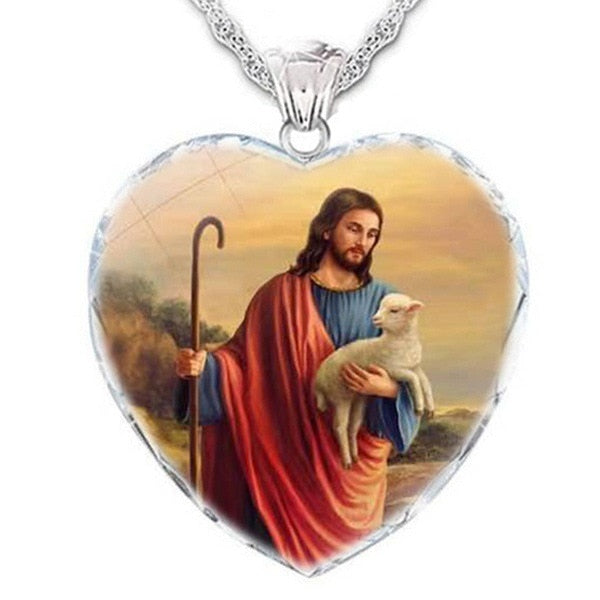 Jesus Christ Cross Teardrop Necklace