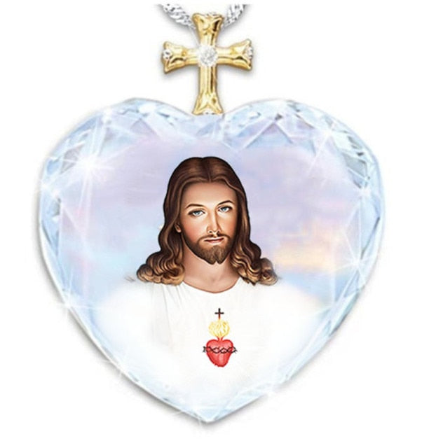 Jesus Christ Cross Teardrop Necklace