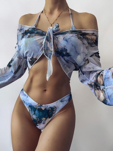 Tie Dye Sport Bandeau Bikini