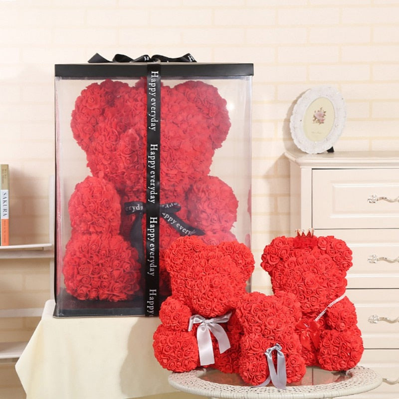 40/25cm Teddy Rose Bear With Box
