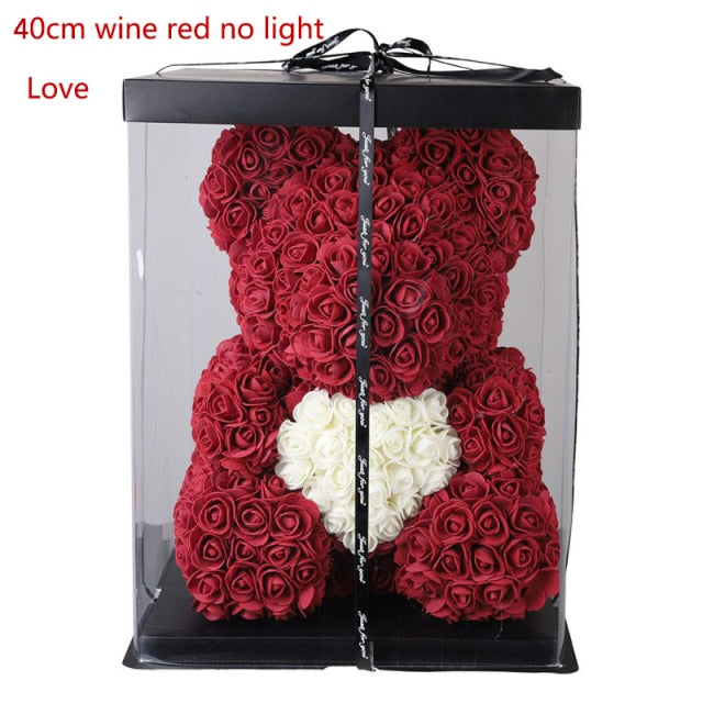 40/25cm Teddy Rose Bear With Box