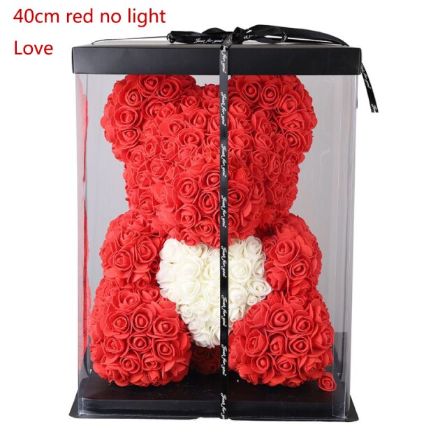 40/25cm Teddy Rose Bear With Box