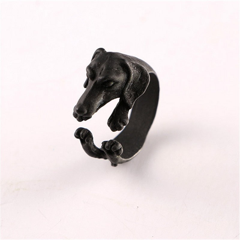 3D Dachshund Dog Adjustable Ring