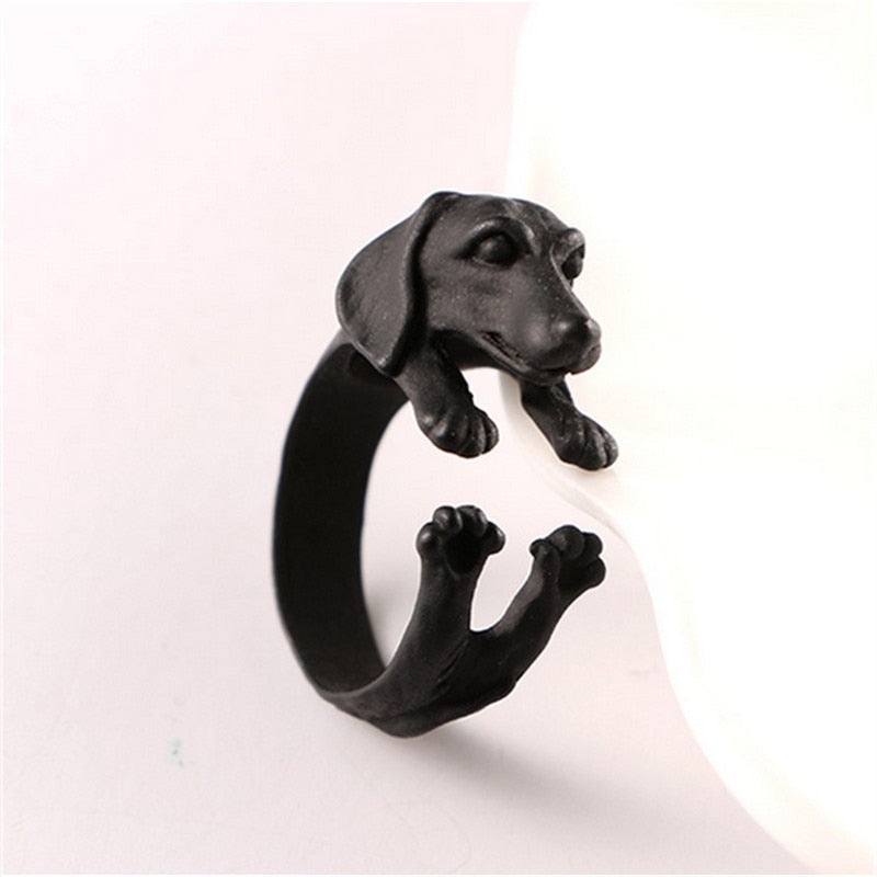 3D Dachshund Dog Adjustable Ring