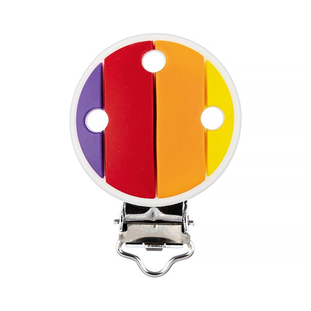 Rainbow Leopard Silicone Pacifier Clips