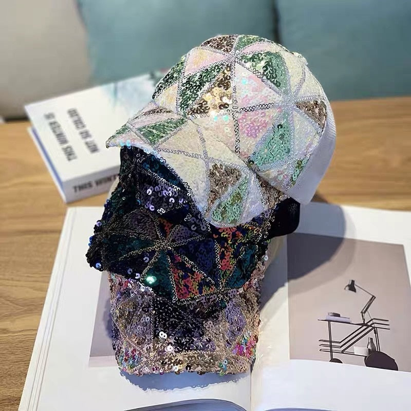 Sparkly Sequins Ponytail Hat Baseball Cap