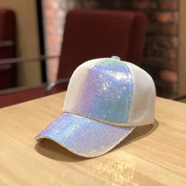 Sparkly Sequins Ponytail Hat Baseball Cap