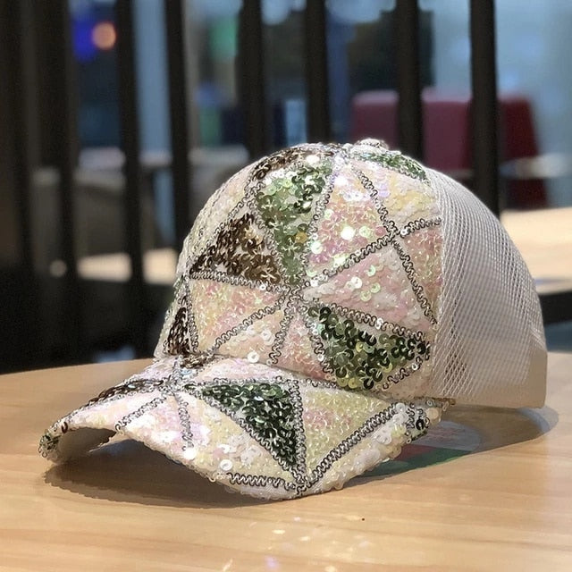 Sparkly Sequins Ponytail Hat Baseball Cap