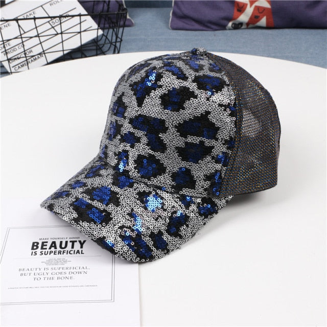 Sparkly Sequins Ponytail Hat Baseball Cap