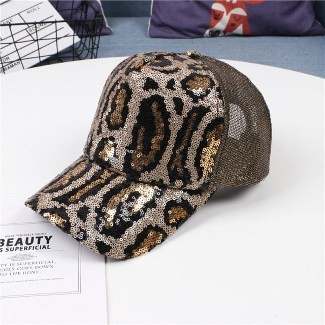 Sparkly Sequins Ponytail Hat Baseball Cap