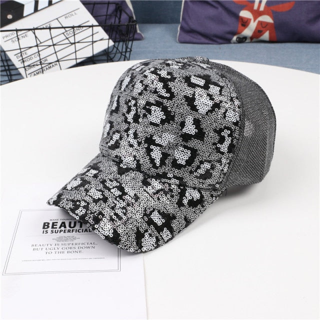 Sparkly Sequins Ponytail Hat Baseball Cap