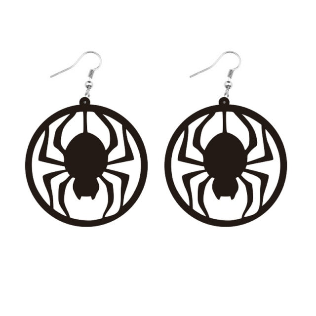 Halloween Bat Pumpkin Skull Acrylic Earrings