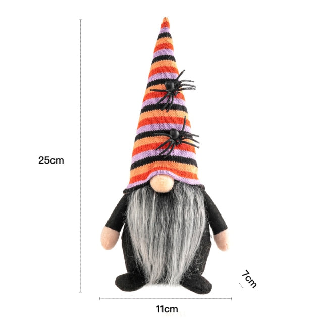 Halloween Long Legs with Broom Dwarf Doll
