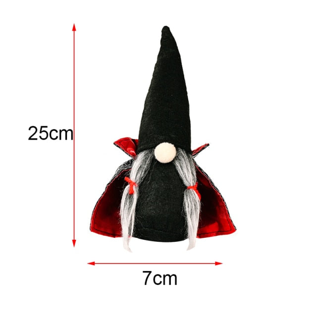 Halloween Long Legs with Broom Dwarf Doll