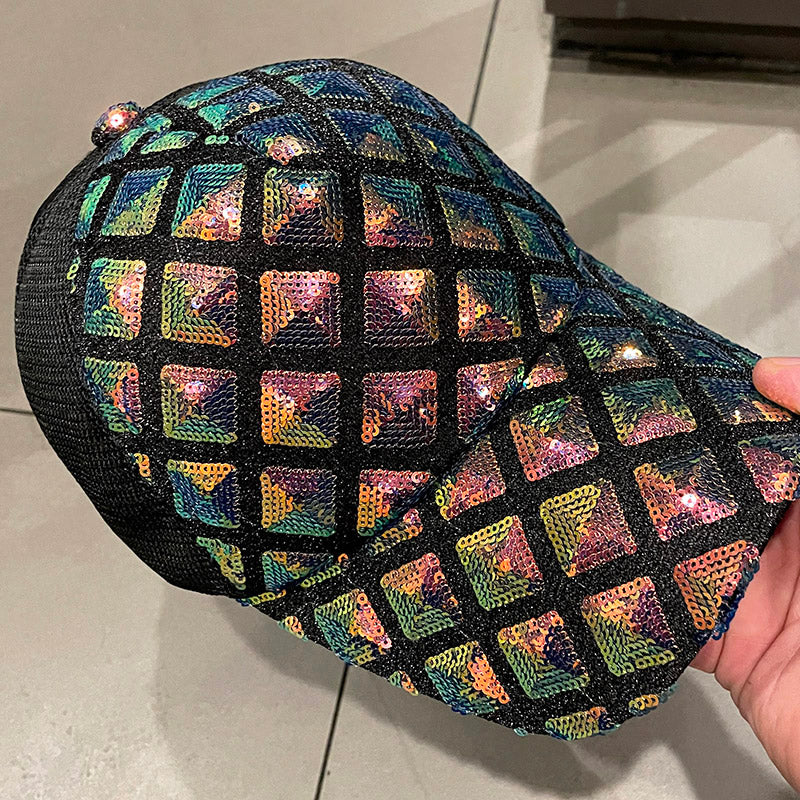 Sparkly Sequins Ponytail Hat Baseball Cap