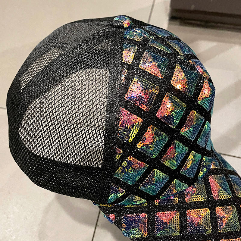 Sparkly Sequins Ponytail Hat Baseball Cap