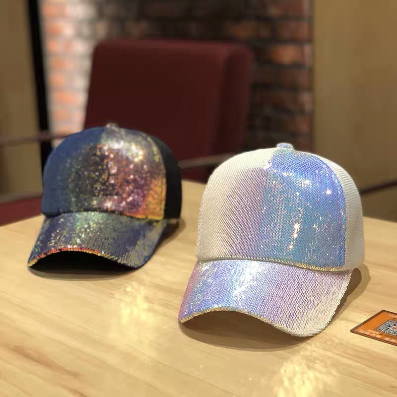 Sparkly Sequins Ponytail Hat Baseball Cap