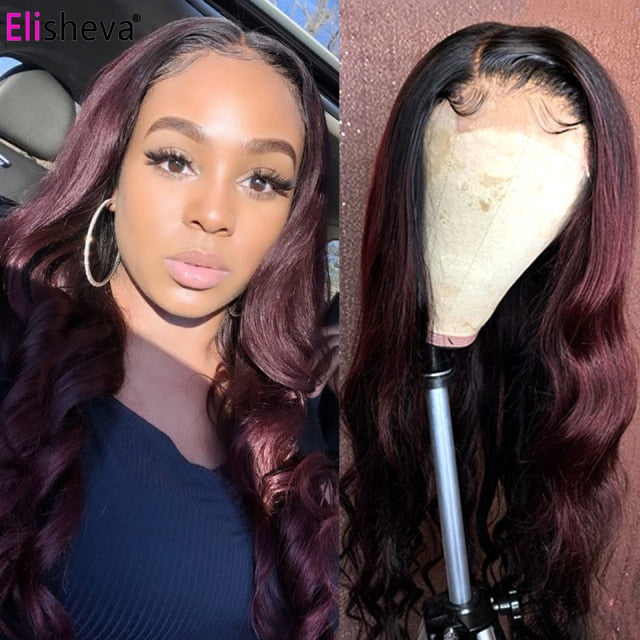 Ombre Body Wave Lace Front Wig Human Hair