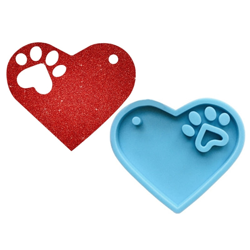 3pc Set Dog Paw Angel Keychain Mold