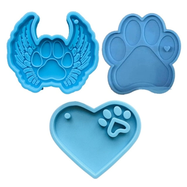 3pc Set Dog Paw Angel Keychain Mold