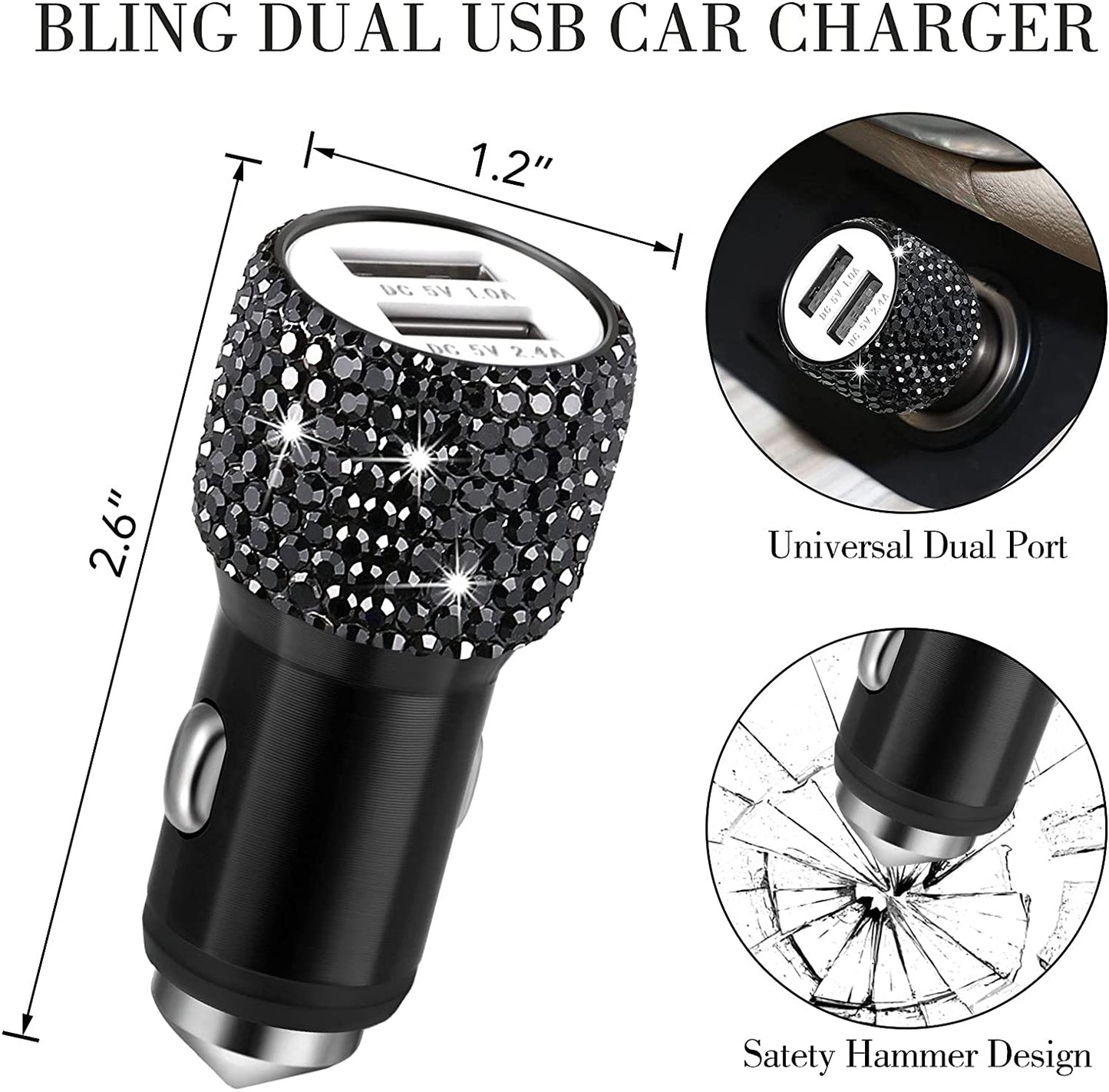20pc Black Bling Car Accessories