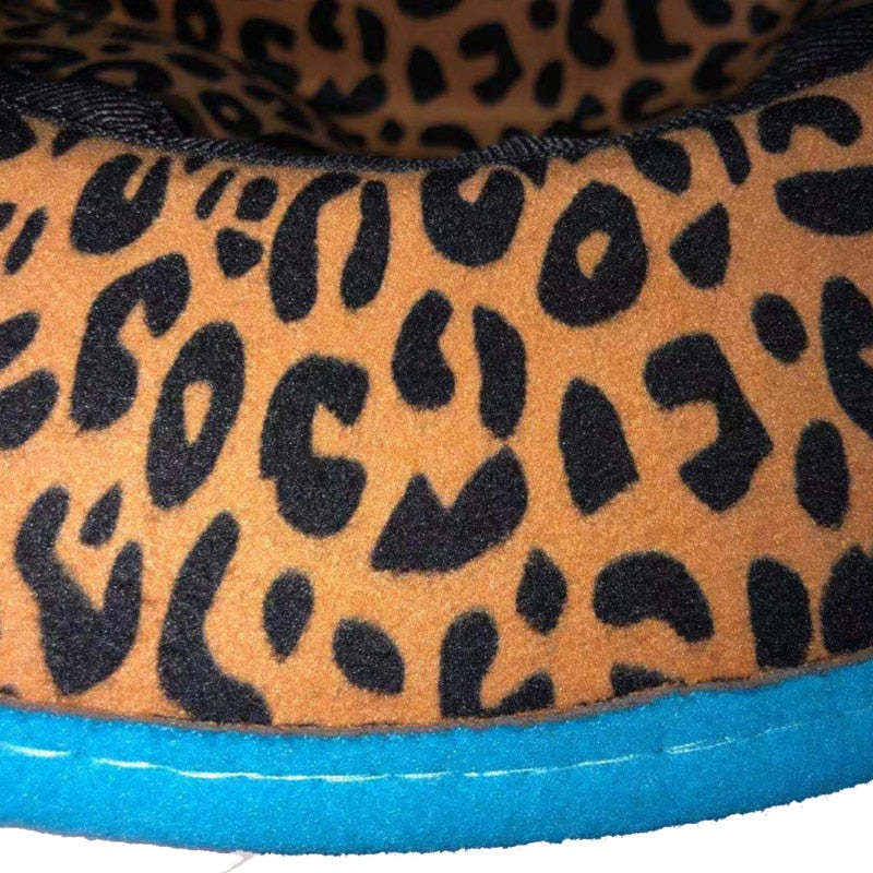 Leopard Print Bottom Fall Winter Fedora Hat