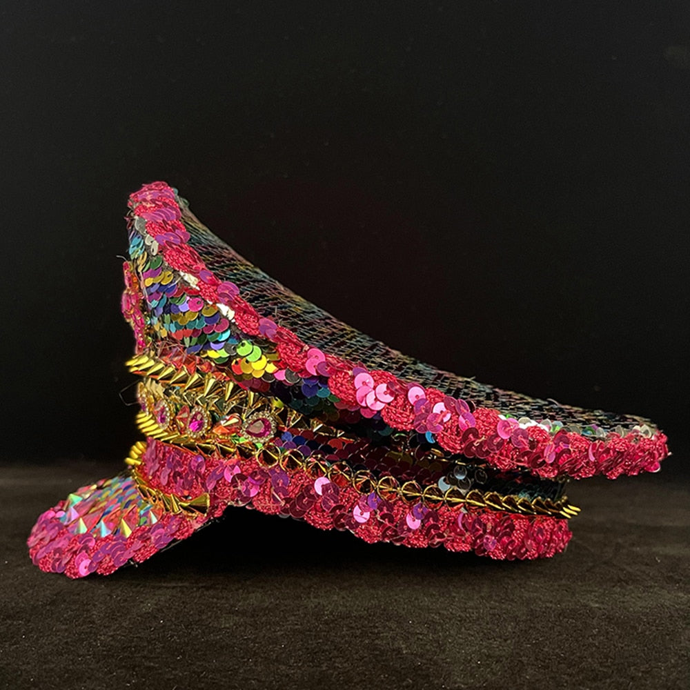Womens Military Sequin Hat