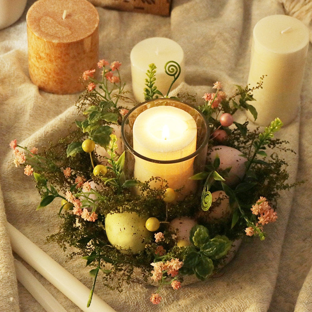 Easter Glass Candle Holder Decor