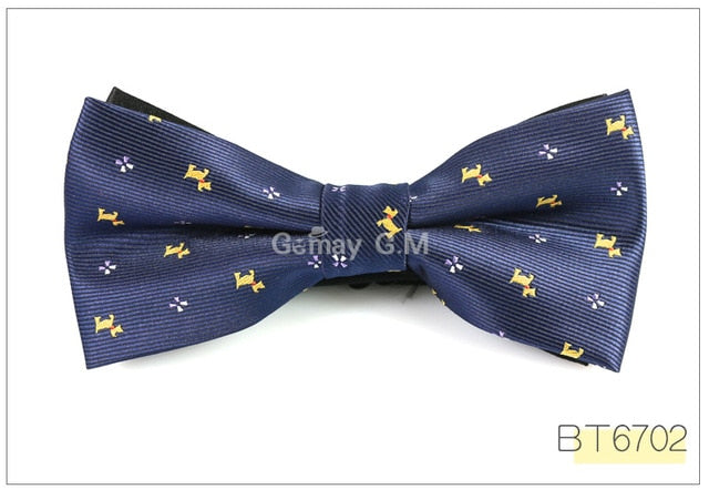 Polyester Bowtie For Men Fashion Casual Floral And Animal Patters Neckwear