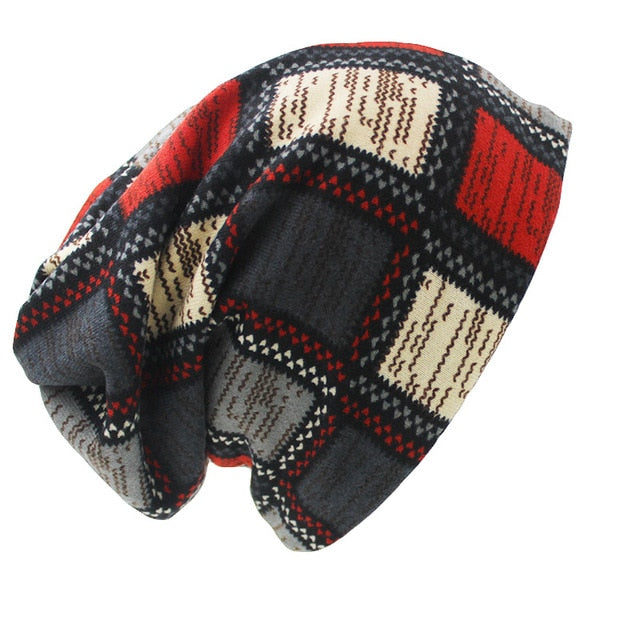Fall Winter Hats Plaid Skullies Beanies
