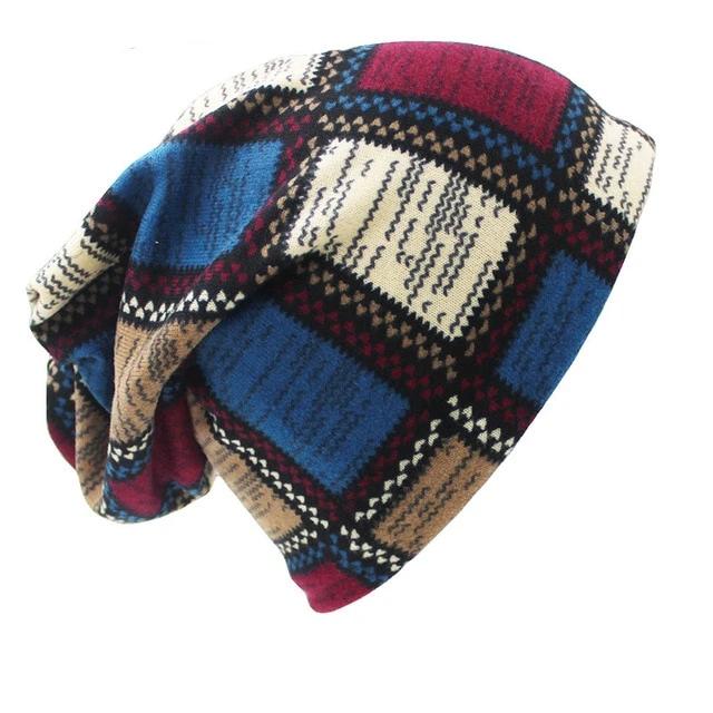 Fall Winter Hats Plaid Skullies Beanies